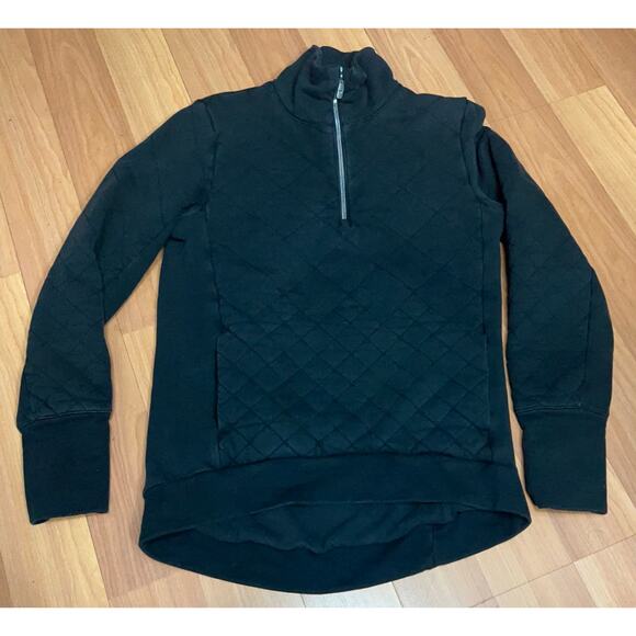 Lululemon Womens Engineered Warmth Half-Zip Pullover Emboss Black Size 4 - Picture 9 of 16